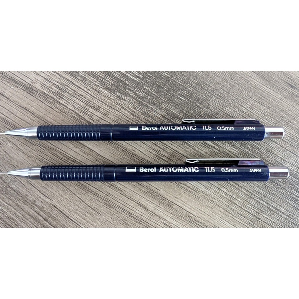 Lot of 2 Berol Automatic TL5 0.5 mm Mechanical Pencil Black Body Made in Japan